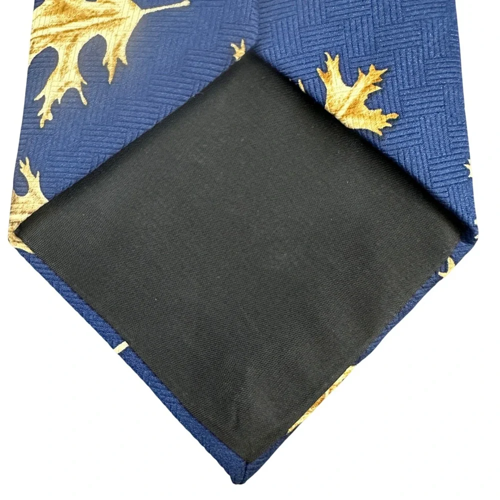 Vintage Field Wear Tie Navy Leaf Mallard‎ Ducks Outdoors Novelty Hunter